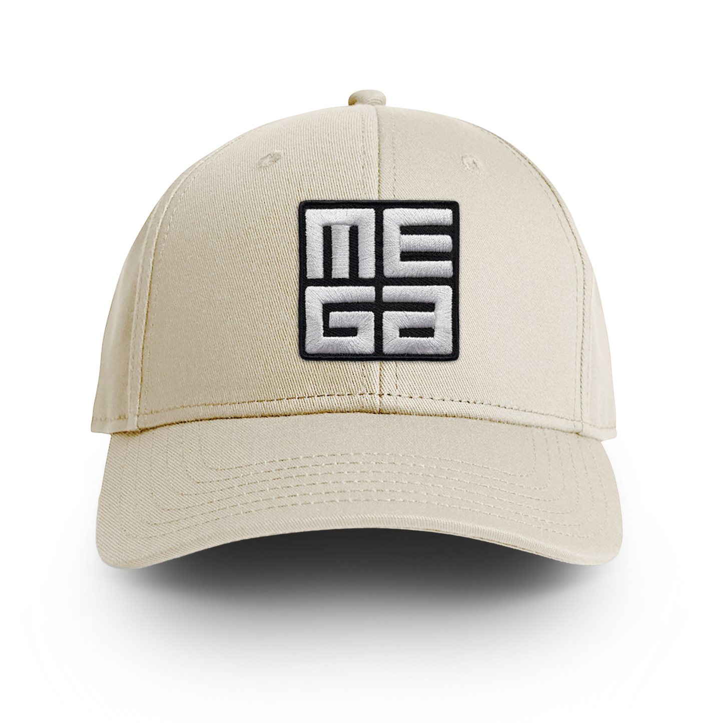 Icon Cap, MEGA 2x2" B&W Patch on Ecru