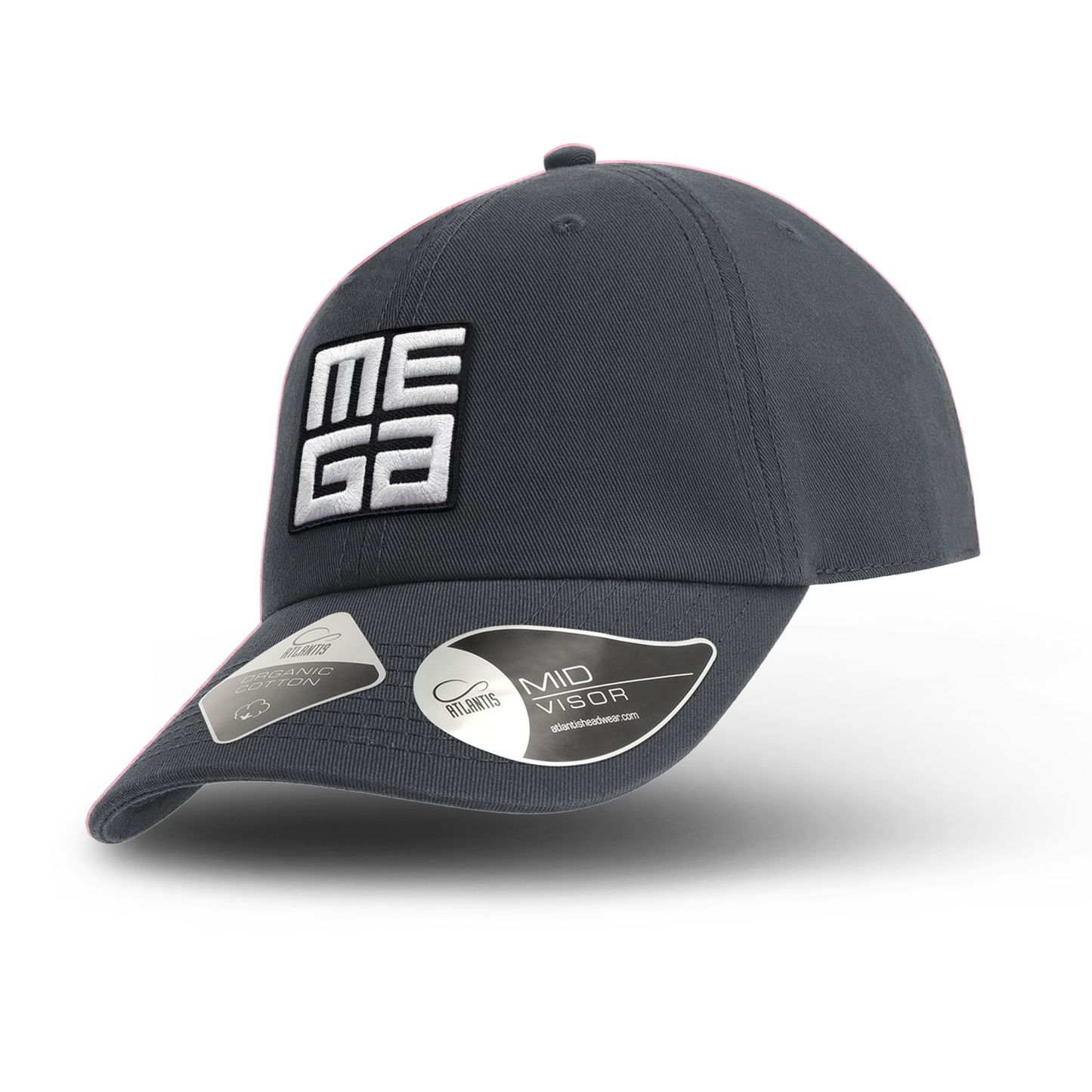 Organic Dad Cap, MEGA 2x2" B/W Patch on Darkgrey