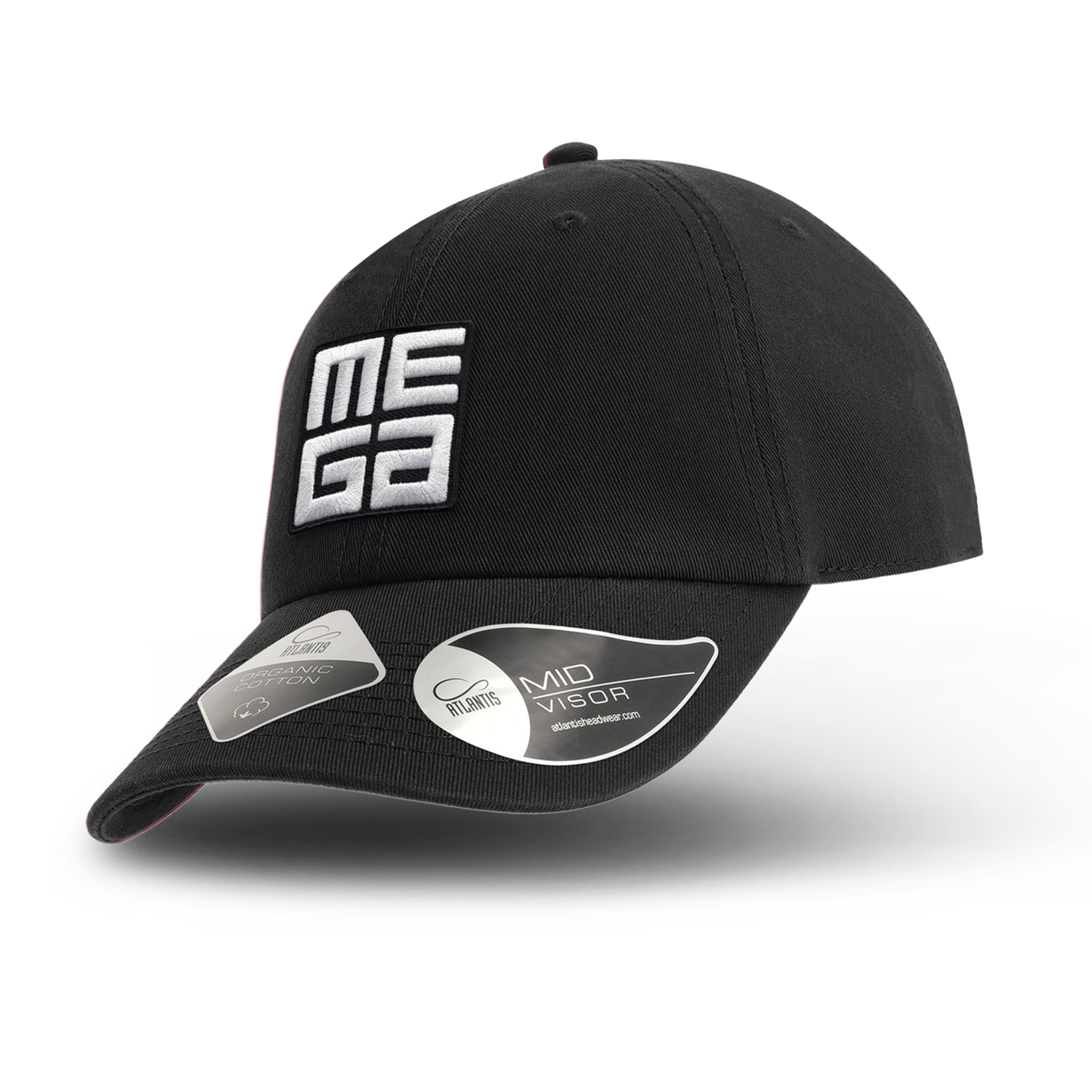 Organic Dad Cap, MEGA 2x2" B/W Patch on Brokenblack