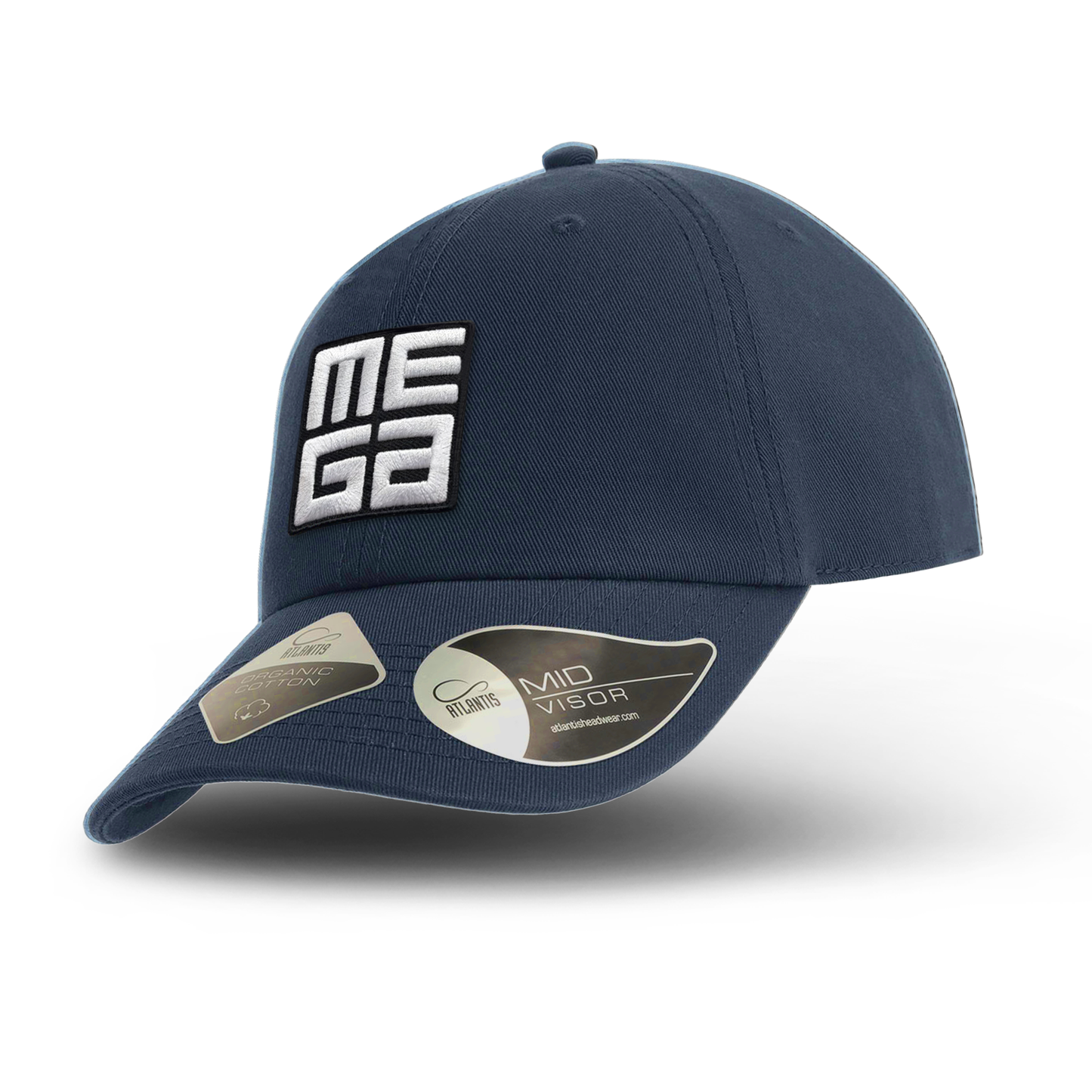 Organic Dad Cap, MEGA 2x2" B/W Patch on Navy