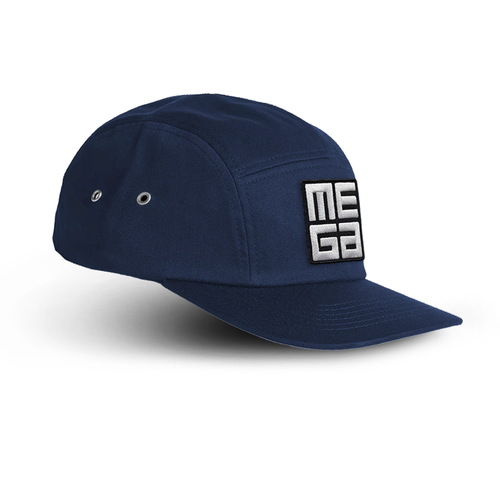 Performance Cap, MEGA 2x2" B&W Patch on Ocean Blue