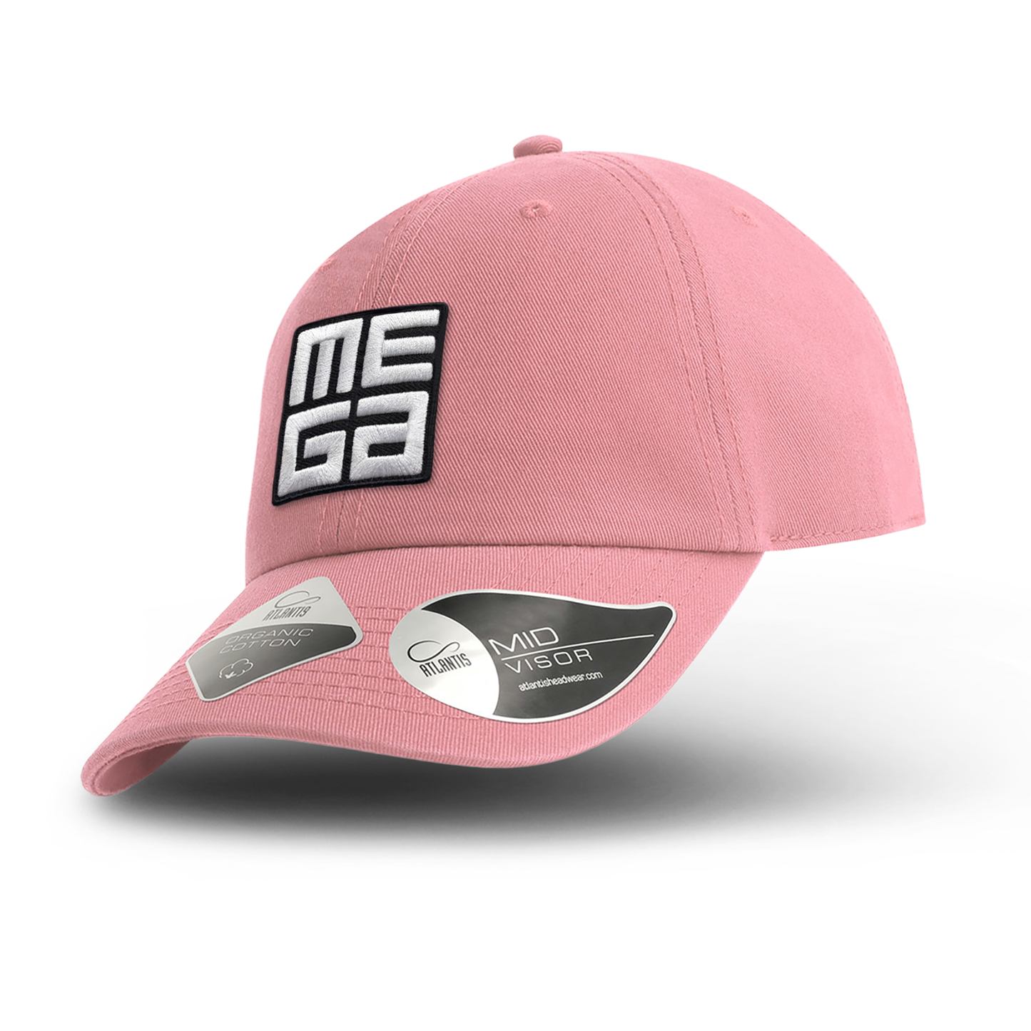 Organic Dad Cap, MEGA 2x2" B/W Patch on Warmpink